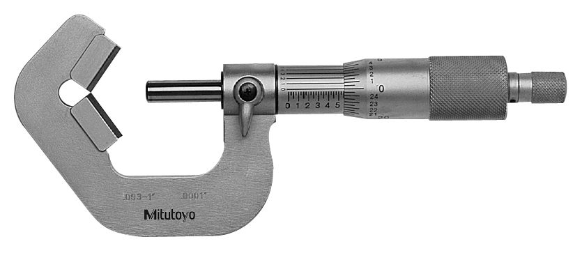 Mitutoyo .09 - 1 In Mechanical Micrometers - V-Anvil Micrometer (114-135)