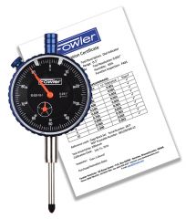 Fowler 1" Black Dial Face Premium Dial Indicator with Certificate of Calibration 52-520-110-1