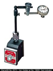 STARRETT 657C Magnetic Base and Post Assembly with 196B1 Indicator, PT18718 Snug, 3 Contact Points, and Contact Point Adaptor (657C)