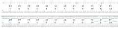 STARRETT C604R-24 W/SLC Spring Tempered Steel Rule with Inch Graduations, 4R Style Graduations, 24" Length, 1-1/4" Width, 3/64" Thickness (C604R-24 W/SLC)